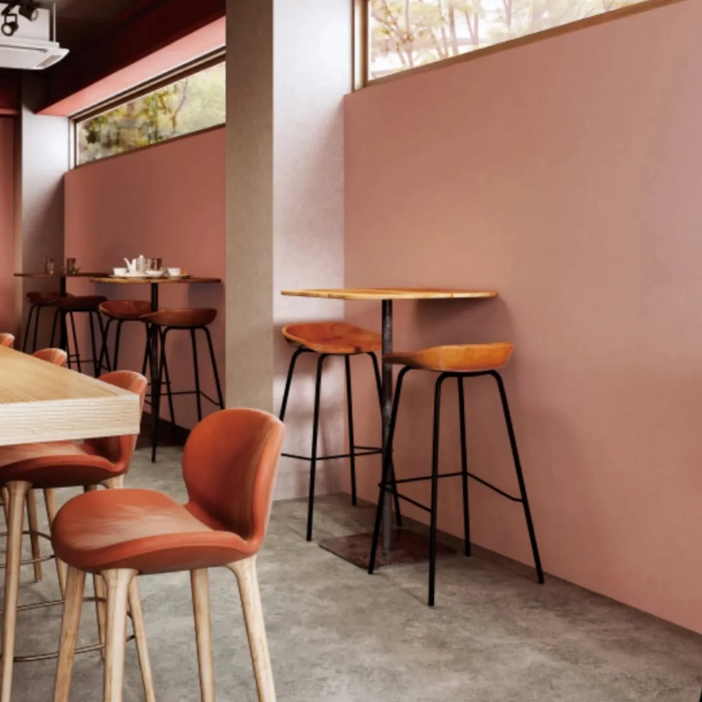 カラフルな壁紙で、空間をやさしく彩る。