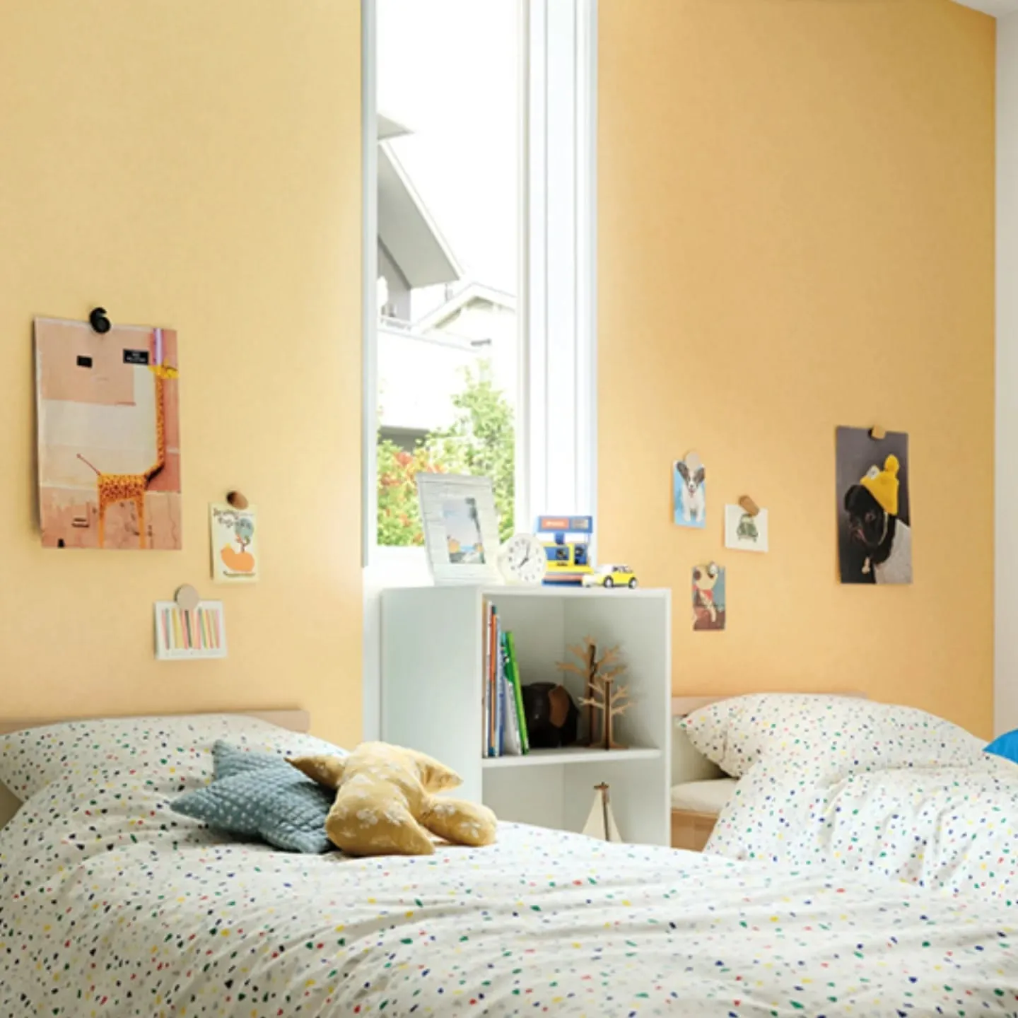 カジュアルなイエローのスタッコ調で、お部屋に明るさとあたたか...